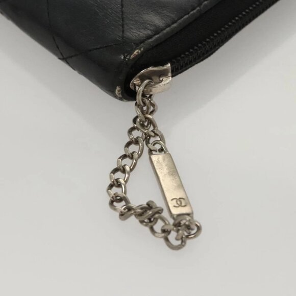 CHANEL Cambon Line Long Wallet Leather Black CC Auth - Picture 7 of 16
